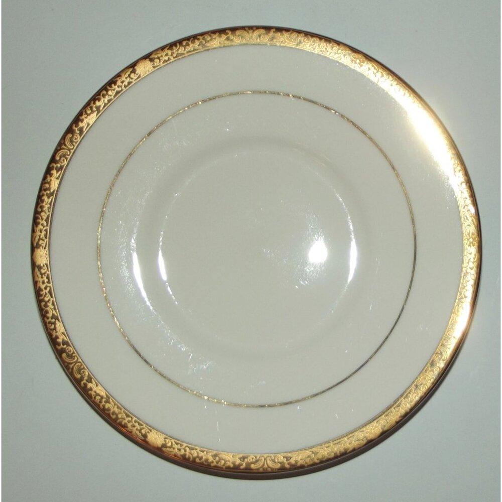China Pearl Imperial Saucer 6-3/8" White Gold Trim Vintage (for coffee cup)